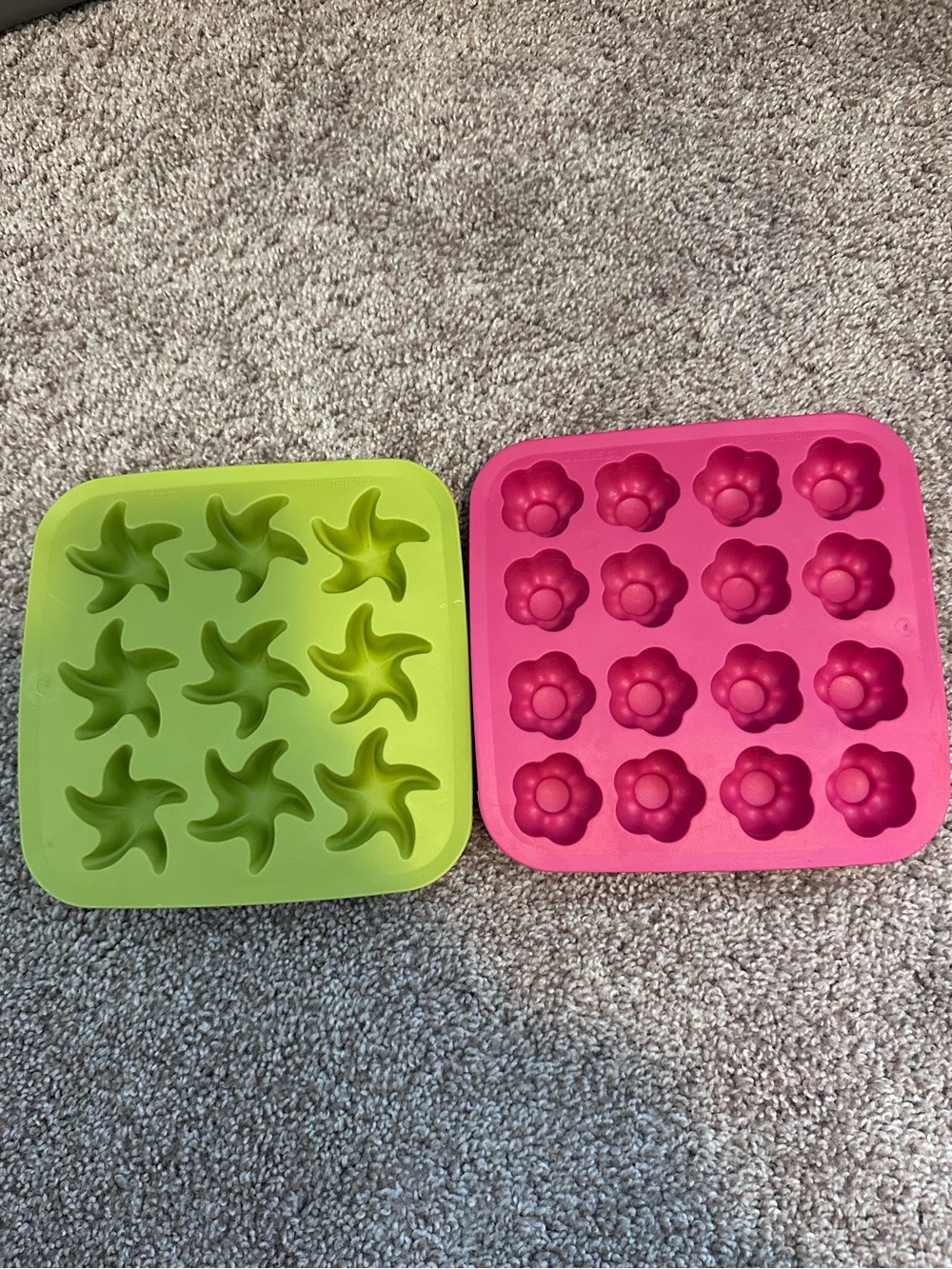 IKEA Silicone Candy, Ice, & Treat Molds - Lime Green & Hot Pink